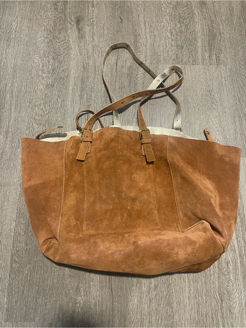 Haute Hippie Suede Tote in Cognac Brown - Picture 3 of 7